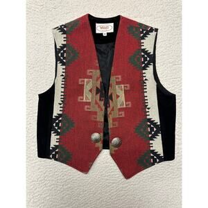 Vintages Wraps 80s Mens Southwestern Vest Small